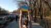 Протест против российской агрессии в Украине. Минск, 27 февраля 2022 года