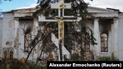 Разрушенная церковь в оккупированной Попасной, 14 июля 2022 года