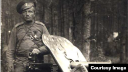 Сибирский офицер с пулеметом Максима. Галицийский фронт, фото 1915 года