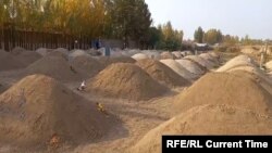 Свежевыкопанные могилы на кладбище в Узбекистане