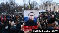 Митинг в поддержку Навального, январь 2021 года