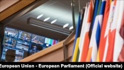 В здании Европарламента в Брюсселе (Бельгия) 