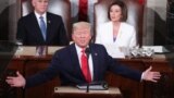 U.S. - U.S. President Donald J. Trump (B) delivers his State of the Union address in front of Vice President Mike Pence (L) and Speaker of the House Nancy Pelosi during a joint session of congress in the House chamber of the US Capitol in Washington, DC, 