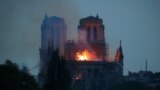 Пожар в соборе Парижской Богоматери: обрушение шпиля