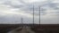 Crimea, Ukraine - high-voltage electric support Melitopol-Dzhankoy, 15Oct2015