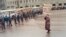 SOVIET UNION -- LITHUANIA -- (FILES) A woman demonstrates in Moscow on January 13, 1991 protesting against the Soviet army crackdown against the nationalist Lithuanian authorities. Demonstrators are passing by the KGB building (aka Lubyanka). Lithuania wa