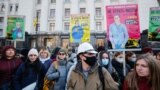 Архивное фото: акция протеста архитекторов против закона №5655 в Киеве, ноябрь 2021 года