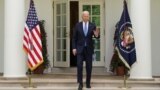 U.S. President Joe Biden salutes as he arrives to speak about the coronavirus disease (COVID-19) response and the vaccination program from the Rose Garden of the White House in Washington, U.S., May 13, 2021.