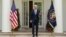 U.S. President Joe Biden salutes as he arrives to speak about the coronavirus disease (COVID-19) response and the vaccination program from the Rose Garden of the White House in Washington, U.S., May 13, 2021.