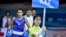 China - Kazakh boxing team head coach Galym Kenzhebaev (third)