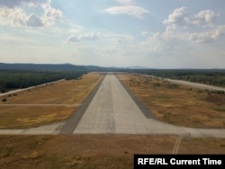 A runway of the massive airfield built in Ralsko