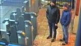 U.K. -- Suspects Aleksandr Petrov (R) and Ruslan Boshirov stand at Salisbury train station, March 3, 2018