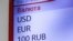 Belarus — Screen with exchange rates at the inlet of the exchanger. Minsk, 23mar2020