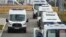 Moscow, Russia - Ambulances are seen outside a hospital for patients infected with the coronavirus disease (COVID-19) on the outskirts 
