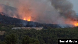 Пожар на полуострове Корчула, Южная Хорватия, 18 июля 2015 года, фото: MORH
