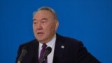 KAZAKHSTAN -- Kazakh Former President and head of the Nur Otan ruling party Nursultan Nazarbaev speaks to the media after casting his ballot during a parliamentary election in Nur-Sultan, January 10, 2021