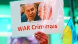 USA – A poster depicting Russian President Vladimir Putin and Russian Foreign Minister Sergei Lavrov with the caption "War criminals" at a protest against Russian armed aggression against Ukraine. New York, USA, March 2, 2022