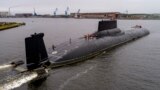 RUSSIA -- The Russian Navy's Akula-class nuclear-powered ballistic missile submarines (Project 941) is pictured at a military base of the Russian Northern Fleet, in Severodvinsk, July 23, 2019