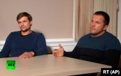 Интервью Руслана Боширова (слева) и Александра Петрова телеканалу Russia Today, 13 сентября 2018 года