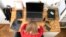 Covid-19 Coronavirus and Learning from home, Home school kid concept. Girl study from home. Quarantine and Social distancing concept