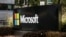 FILE PHOTO: Microsoft signage is seen at the company's headquarters in Redmond