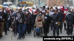Марш людей с инвалидностью. Минск, Беларусь, 5 ноября 2020 года