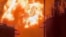 A screenshot of a photo of the fire at the Feodosia oil depot on the night of October 5-6, 2025.