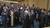 Iran -- Iranian President Hassan Rouhani in meeting with journalists and reporters in Tehran, on Thursday June 15, 2017.