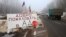 UKRAINE – A sign reading "Welcome to hell" at a checkpoint at the entrance to Horlivka, Donetsk region, December 14, 2014