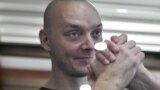 RUSSIA -- Ivan Safronov, a former journalist and an aide to the head of Russia's space agency Roscosmos who remains in custody on state treason charges, reacts as he attends a court hearing in Moscow, September 15, 2020