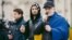 U.K. – Ahmed Zakaev, one of the leaders of the Chechen Republic of Ichkeria in exile,with the Ukrainian flag during a protest against Russia's invasion of Ukraine. London, March 5, 2022 