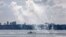 UKRAINE -- Small armored artillery boat in the water area of the Odessa port, 14Jul2018