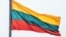 LITHUANIA – Lithuanian flag over the city of Kaunas, which is located 104 kilometers from the capital of Lithuania