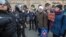 RUSSIA – Police officers in riot gear block an Nevsky prospect during an opposition protest rally ahead of President Vladimir Putin's inauguration ceremony, St. Petersburg, May 05, 2018