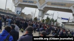 Пост на границе Узбекистана и Казахстана