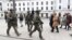 Sweden -- Police officers are seen outside Stockholm Central station after three people were killed when a truck crashed into department store Ahlens, in central Stockholm, Sweden, April 7 2017. 