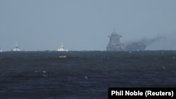 Контейнеровоз Solong в Северном море