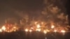 ожар на Феодосийской нефтебазе после удара беспилотников в ночь на 13 октября 2025 года. Скриншот с видео