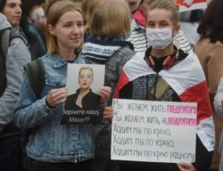 Участницы акции в поддержку Марии Колесниковой