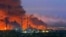 RUSSIA – Fire at the Kuibyshev Oil Refinery in Russia's Samara Oblast after a strike by Ukrainian Armed Forces drones, August 28, 2025