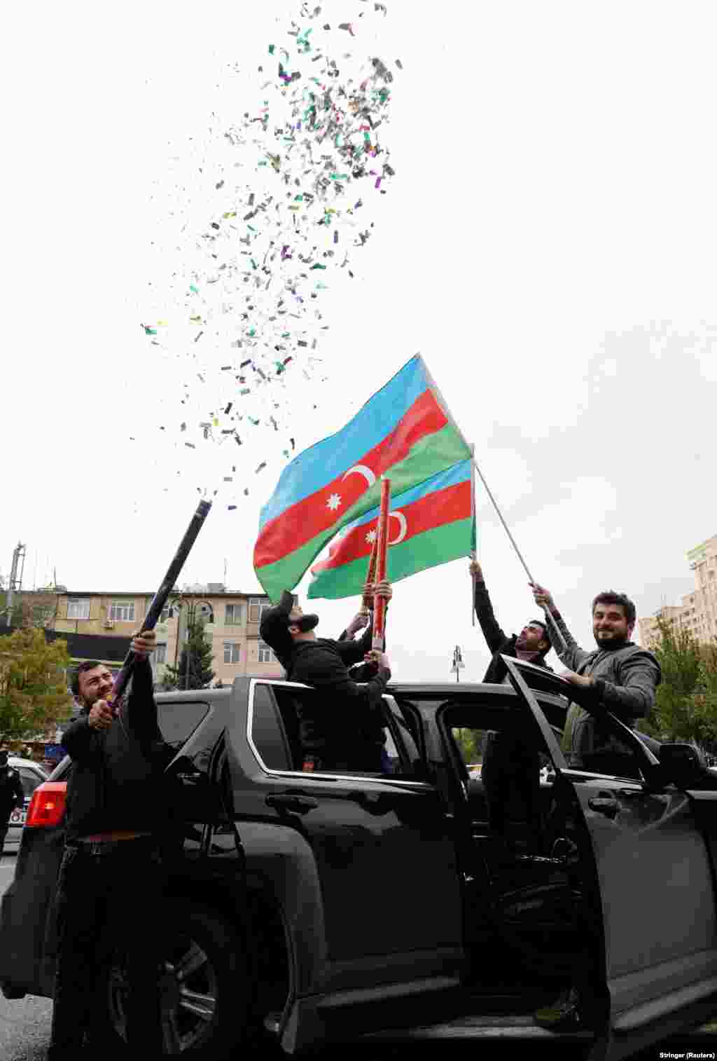Street celebrations broke out across Baku, the Azerbaijani capital, on November 8, 2020 after President Ilham Aliyev announced that Azerbaijan&#39;s army had retaken Shusha (Shushi). Azerbaijan lost control of the town more than 28 years ago, in May 1992.&nbsp;