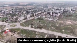 Оккупированный город Олешки Херсонской области всего в 9 километрах от Херсона. Разрушение в результате обстрела российской армии видны на кадрах с беспилотника 34-й Бригады Вооруженных сил Украины