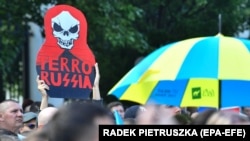 Польша, протест против российской агрессии в Украине