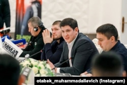 Otabek Umarov (second from right), son-in-law of President Mirziyoyev and deputy head of the presidential security service