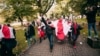 Марш в поддержку протестов в Беларуси в Риге 10 октября 2020