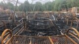 RUSSIA--KHABAROVSK TERRITORY/A tent seen after a fire hit a children's tent camp at the Kholdomi alpine skiing complex. One girl died in the fire. Press office of the Khabarovsk Territory Branch of the Russian Emergencies Ministry/TASS