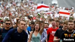 Протест в центре Беларуси. 14 августа 2020 года