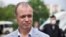 RUSSIA -- In this file photo taken on June 9, 2021 the lawyer and Team 29 head Ivan Pavlov speaks with media near the Moscow City Court, which is considering whether to brand jailed Kremlin critic Alexei Navalny's prominent anti-corruption organisation ex