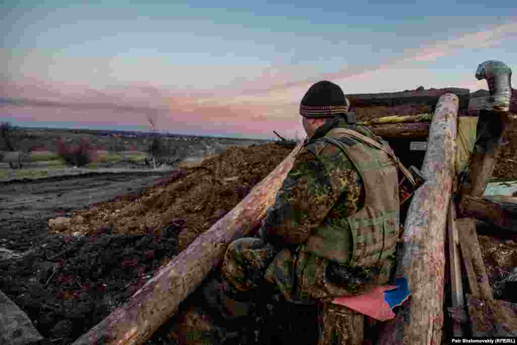 Позиции украинских военных вблизи Зайцева