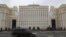 Russia -- A car drives past a building of the Ministry of Defence of Russia in Moscow, November 24, 2015
